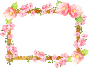 Obraz na płótnie Canvas Flower frame watercolor for decorative