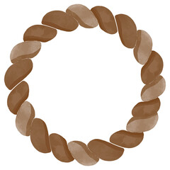 Obraz premium Watercolor Leaf Frame, leaves clipart.