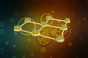 3d illustration of Data sharing concept