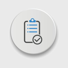 checklist icon with button. Vector illustration. 
