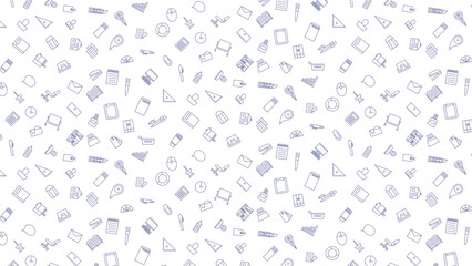 横方向のビジネスアイコンパターンイラスト(背景なし)