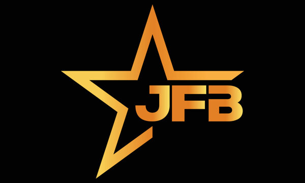 JFB golden luxury star icon three letter logo design vector template. royal logo | luxury logo | jewelry logo | premium logo | iconic logo | Victoria logo |	