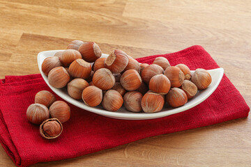 Hazelnut heap in the bowl