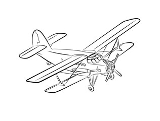 Fototapeta na wymiar The Sketch of a passenger airliner. 