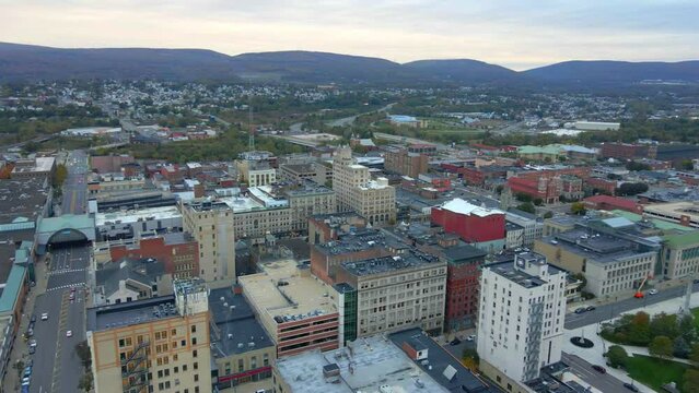 Drone view of downtown Pennsylvania.