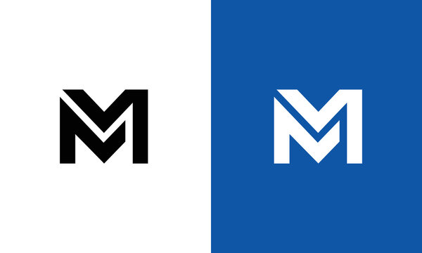Mm logo monogram with horn shape style design Vector Image