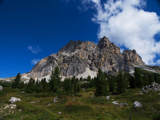 passeggiando sul passo del falzarego, triveneto, italia