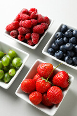 Concept of fresh food, fresh tasty berries