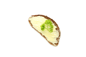 Sandwich with butter isolated on white background