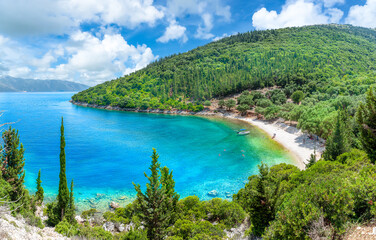 Fototapeta na wymiar Landscape with Horgota Beach on Kefalonia, Ionian island, Greece