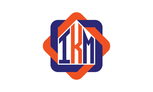 IKM three letter real estate logo with home icon logo design vector template | construction logo | housing logo | engineering logo | initial letter logo | minimalist logo | property logo |