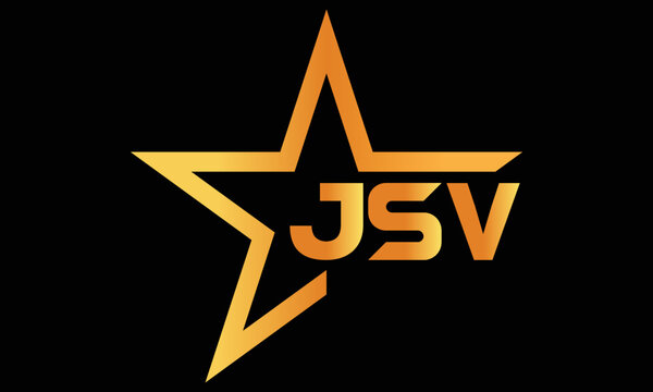 JSV golden luxury star icon three letter logo design vector template. royal logo | luxury logo | jewelry logo | premium logo | iconic logo | Victoria logo |	