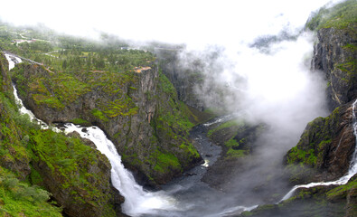 Vøringfossen highest waterfall iconic scenery from Norway panorama view