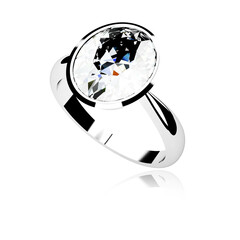 wedding ring on white background (high resolution 3D image)