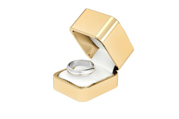 wedding ring on white background (high resolution 3D image)