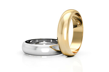 wedding ring on white background (high resolution 3D image)