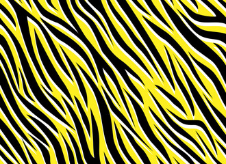 Zebra yellow abstract seamless pattern. Colorful stripes, repeating background. Vector printing for fabrics, posters, banners. 