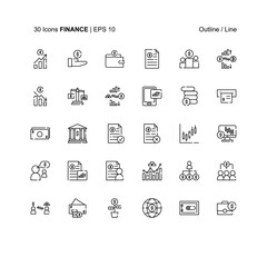 Finance themed icons are suitable for web, apps, etc