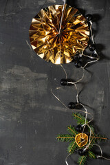 Christmas decoration on the black background