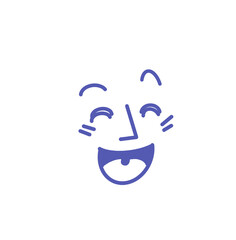 Face emotion expression happy smiling laughing cartoon illustration