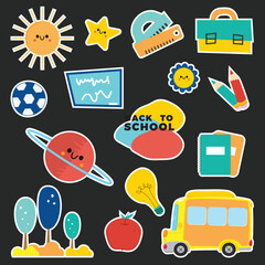 colorful school stickers for kids