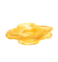 Yellow creamy butter watercolor hand painting illustration