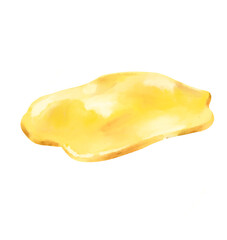 Yellow creamy butter watercolor hand painting illustration