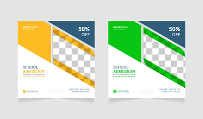 Back to school admission social media post template 
