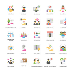 Project Management Vector Icons Pack In Flat Design 

