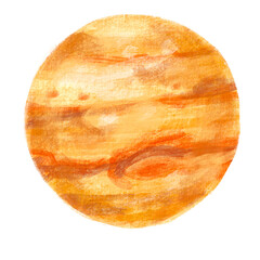 Jupiter solar system planets illustration painting chalk art drawing style © glowonconcept