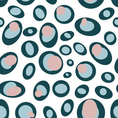 Cute lovely romantic blue and pink pale color dots seamless pattern