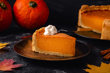 Thanksgiving Homemade Pumpkin Pie.