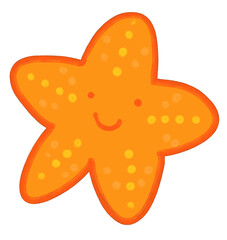 starfish  marine under the sea animal cartoon hand drawn doodle illustration