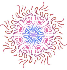 Mandala pattern ornament hand drawing illustration symmetrical meditation art