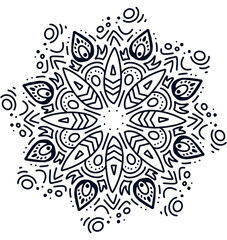 Fototapeta premium Mandala pattern ornament hand drawing illustration symmetrical meditation art