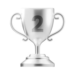 silver trophy cup 3d illustration