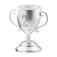 Fototapeta na wymiar silver trophy 3d illustration
