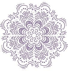 Mandala pattern ornament hand drawing illustration symmetrical meditation art
