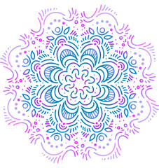 Mandala pattern ornament hand drawing illustration symmetrical meditation art