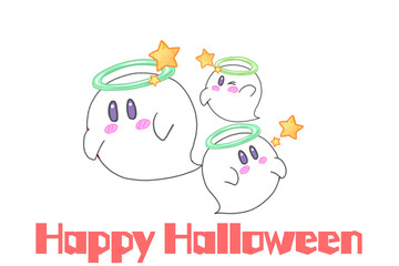 ghost family   background white   illustration