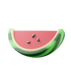 slice of watermelon 3d illustration