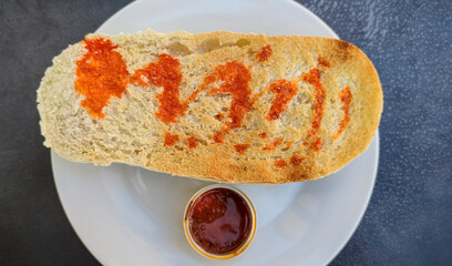 Iberian cachuela bread toast