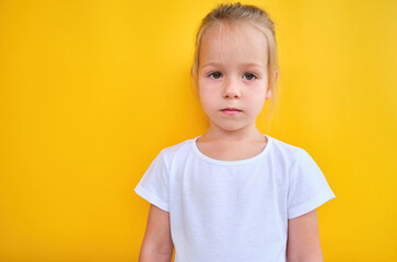 Portrait Little Girl child Bored Expression depressed confused Idleness doubt