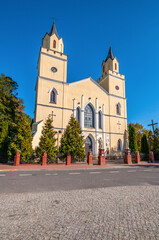 Fototapeta na wymiar Church of All Saints and St. Stanislaus. Wiskitki, Masovian Voivodeship, Poland.