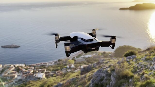 Four-engine drone photographs the Kotor Bay