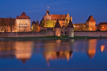 The Castle of the Teutonic Order located in the Polish town of Malbork, Pomeranian Voivodeship.