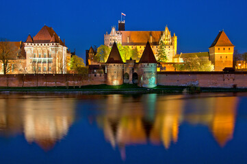 Fototapeta premium The Castle of the Teutonic Order located in the Polish town of Malbork, Pomeranian Voivodeship.