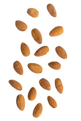 Falling almonds cutout, Png file.