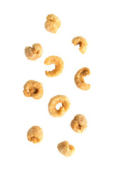 Falling crispy pork cutout, Png file.