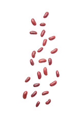 Falling red beans cutout, Png file.